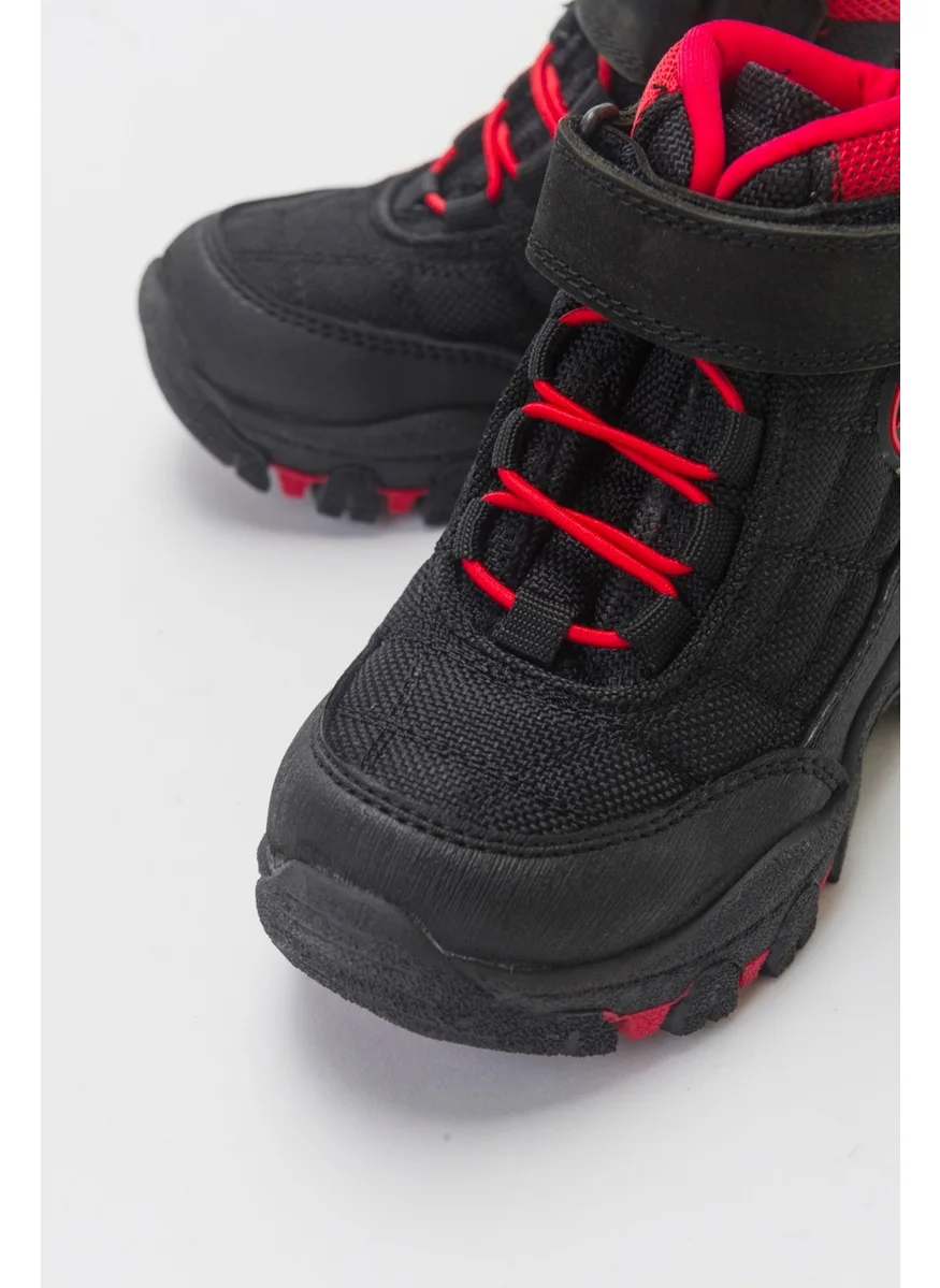 Mnpc Boy Black-Red Microfiber Trekking Kids Boots