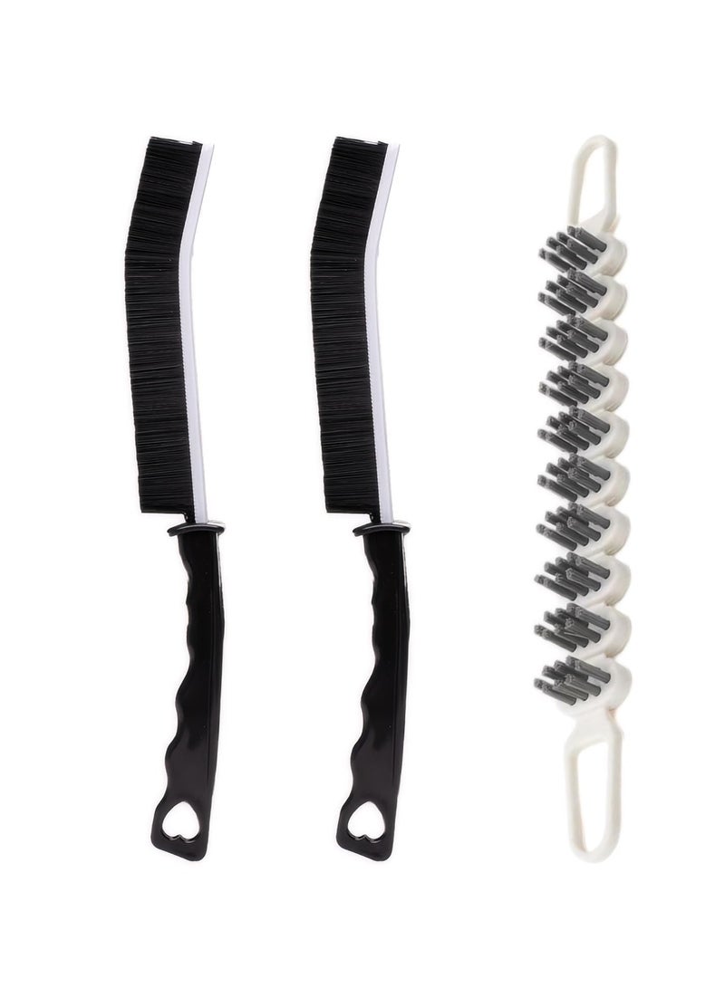 Excefore Crevice Cleaning Brush, 3 Pcs Multifunctional Cleaning Brush Tools, Hard Bristle Crevice Cleaning Brush, Crevice Cleaning Brushes for Household Use Bathroom Tiles Kitchen Practical and Durable - Image 1