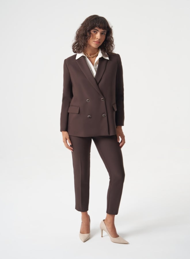 MIZALLE WOVEN DOUBLE-BREASTED JACKET - Image 1
