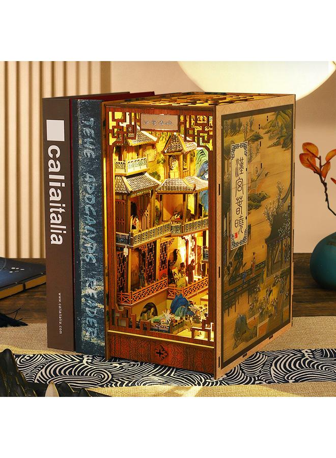 Bluejw Jiate Diy Cabin Han Palace Chunxiao 3d Stereo Assembled Book House Micromodel Building Toys For Men And Women - Image 2
