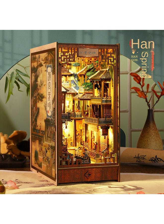 Bluejw Jiate Diy Cabin Han Palace Chunxiao 3d Stereo Assembled Book House Micromodel Building Toys For Men And Women - Image 5