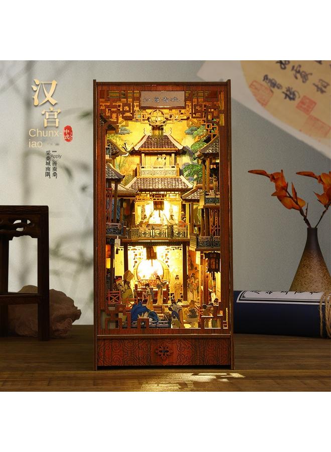 Bluejw Jiate Diy Cabin Han Palace Chunxiao 3d Stereo Assembled Book House Micromodel Building Toys For Men And Women - Image 4