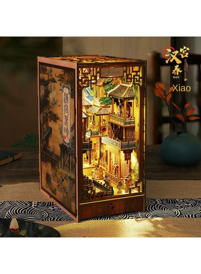Bluejw Jiate Diy Cabin Han Palace Chunxiao 3d Stereo Assembled Book House Micromodel Building Toys For Men And Women - Image 1