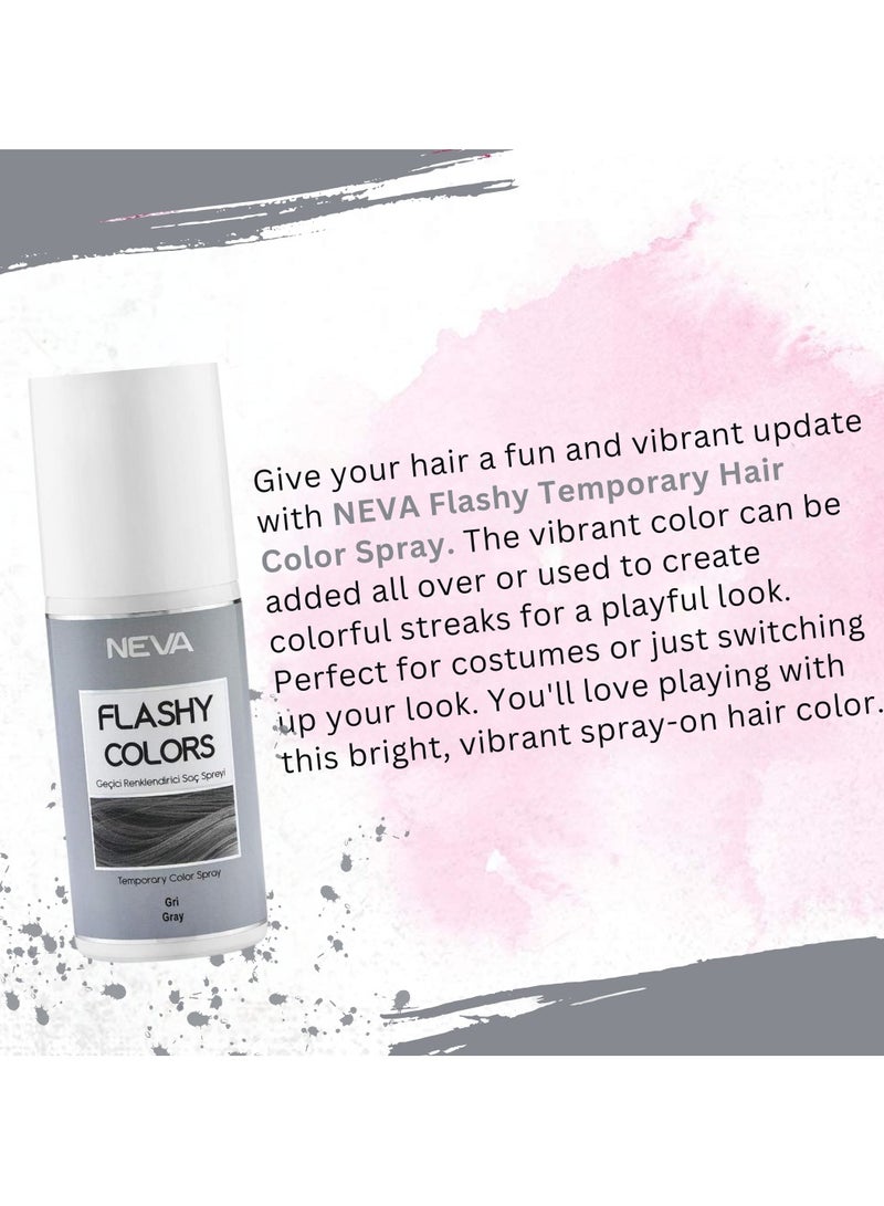 NEVA Flashy Hair Colors Temporary Hair Color Spray - 75ml - GREY - Image 3
