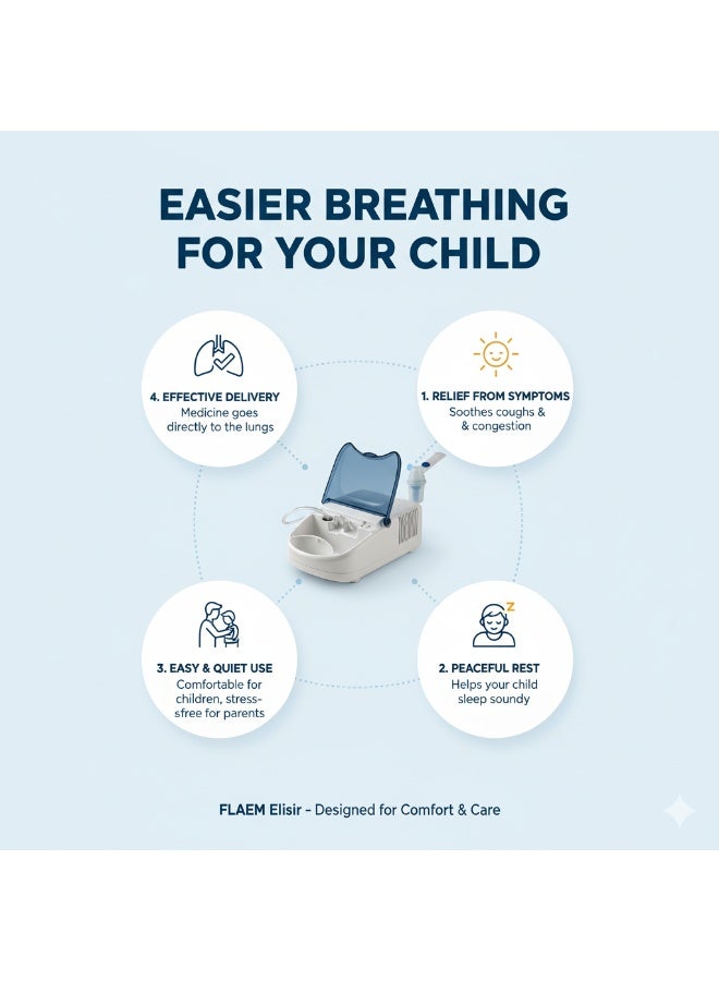 FLAEM Italian-made, quiet-performance home nebulizer for daily inhalation sessions and improved breathing, especially during allergy and asthma attacks. - Image 4