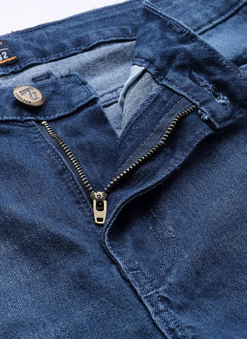 The Indian Garage Co  Men Slim Fit Solid Mid-Rise Stretchable Jeans for Men | Best Price UAE