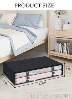 DUNISO 3 Pieces Foldable Fabric Closet Storage Organizer Foldable Closet Drawer Storage Box With Clear Window Home Wear-resistant Storage Box Fabric Cubby Storage Basket Cube Storage Bin for Clothes  - Image 4