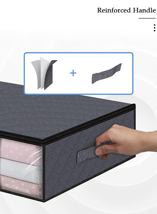 DUNISO 3 Pieces Foldable Fabric Closet Storage Organizer Foldable Closet Drawer Storage Box With Clear Window Home Wear-resistant Storage Box Fabric Cubby Storage Basket Cube Storage Bin for Clothes - Image 5