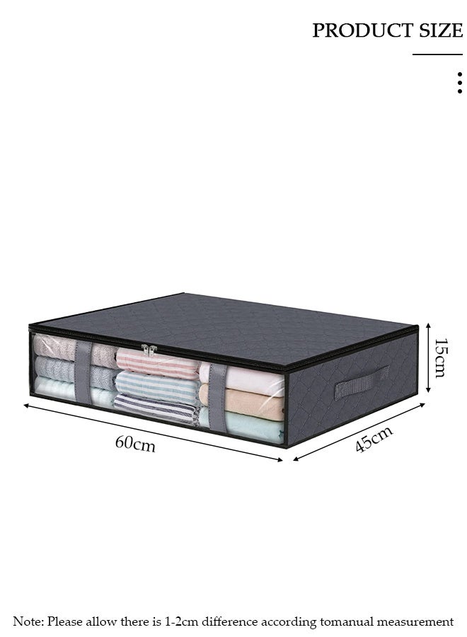 DUNISO 3 Pieces Foldable Fabric Closet Storage Organizer Foldable Closet Drawer Storage Box With Clear Window Home Wear-resistant Storage Box Fabric Cubby Storage Basket Cube Storage Bin for Clothes - Image 3