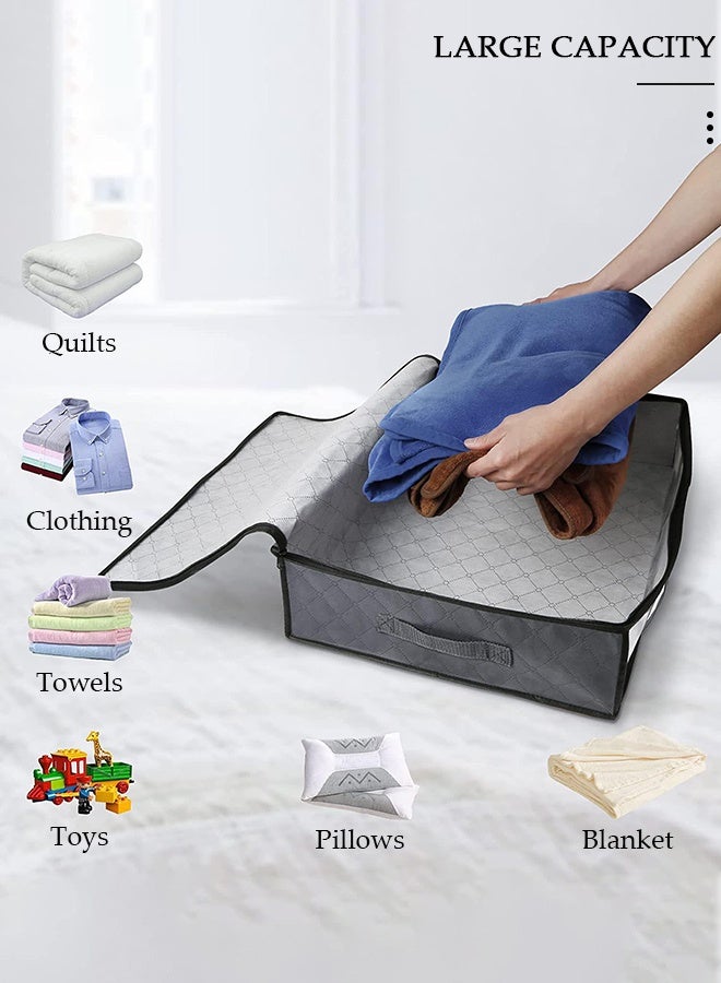 DUNISO 3 Pieces Foldable Fabric Closet Storage Organizer Foldable Closet Drawer Storage Box With Clear Window Home Wear-resistant Storage Box Fabric Cubby Storage Basket Cube Storage Bin for Clothes - Image 4