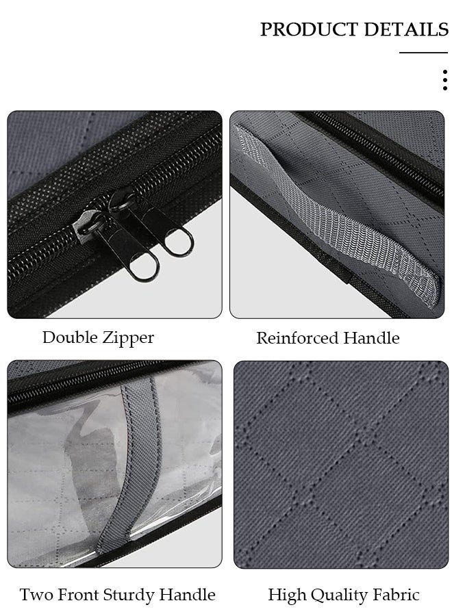 DUNISO 3 Pieces Foldable Fabric Closet Storage Organizer Foldable Closet Drawer Storage Box With Clear Window Home Wear-resistant Storage Box Fabric Cubby Storage Basket Cube Storage Bin for Clothes - Image 2