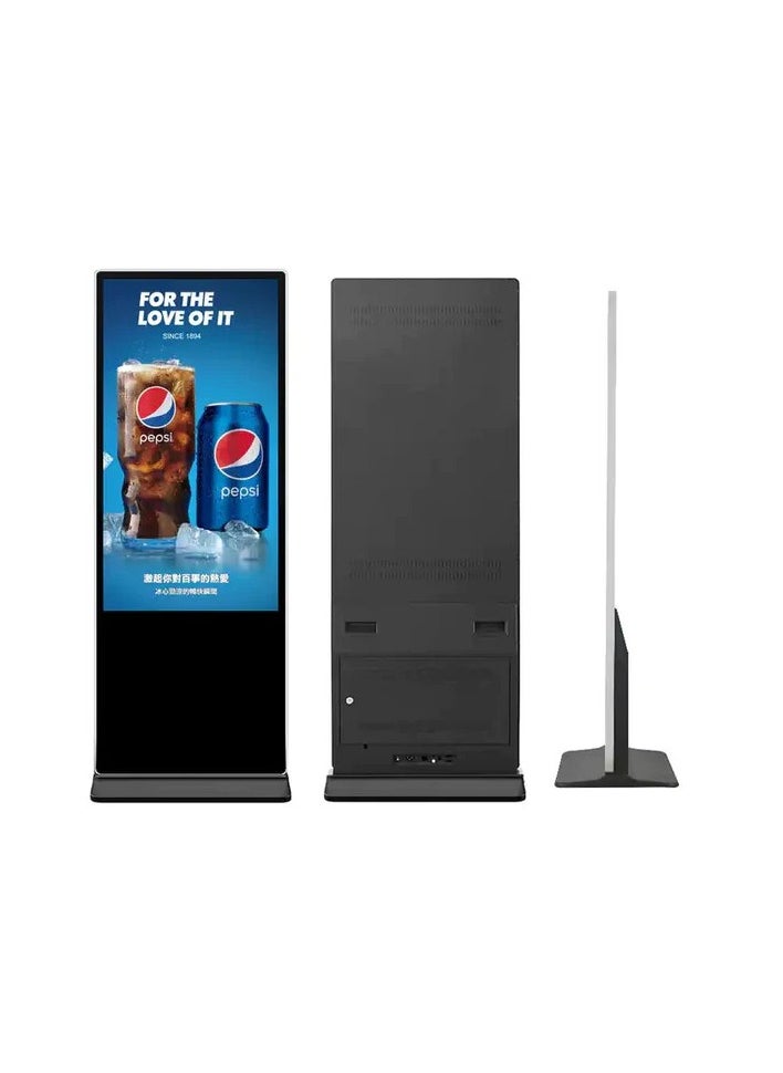 Generic Digital Signage  Full Ultra Slim Portable Player Advertising Screen Vertical Display Outdoor Standing LCD Digital Signage for Advertisement 65 inch(Black) 