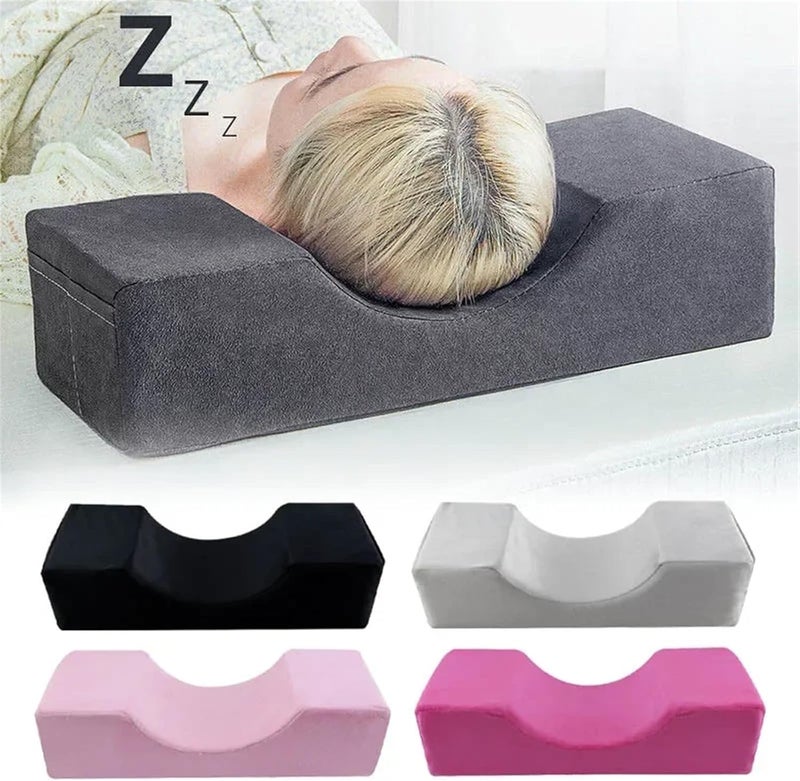 Lash Pillows for Eyelash Extensions Neck Support Eyelash Pillows Eyelashes Bed Cover Set Grafting Memory Foam Extension(Black) - Image 3