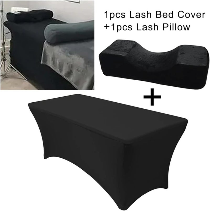 Lash Pillows for Eyelash Extensions Neck Support Eyelash Pillows Eyelashes Bed Cover Set Grafting Memory Foam Extension(Black) - Image 2