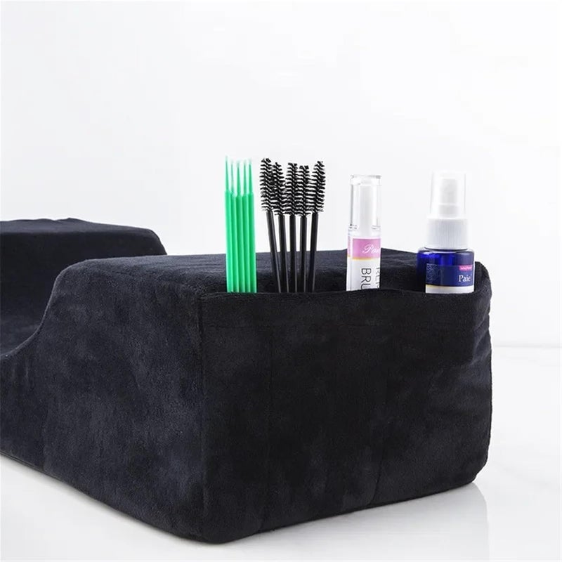 Lash Pillows for Eyelash Extensions Neck Support Eyelash Pillows Eyelashes Bed Cover Set Grafting Memory Foam Extension(Black) - Image 4