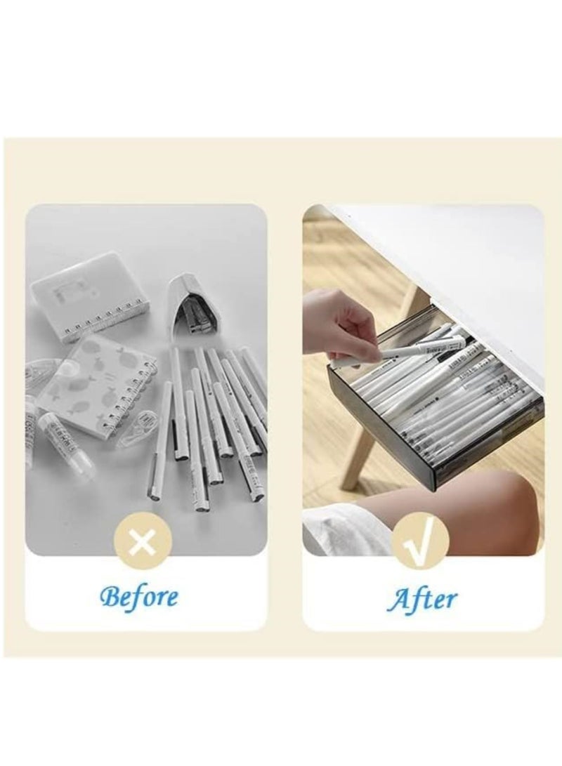 Loquat 2 Pack Self-Adhesive Under Desk Drawer Organizers, Hidden Slide-Out Storage, for Office/Home, Stick-On Mount - Image 3