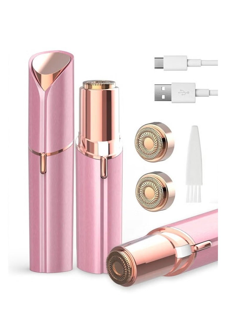 Bukela Facial Hair Removal for Women, Painless Epilator Hair Remover Device with 2 Pcs Replacement Heads , USB Rechargeable Face Electric Razor and Trimmer for ladies Lip, Chin, Arms - Image 1