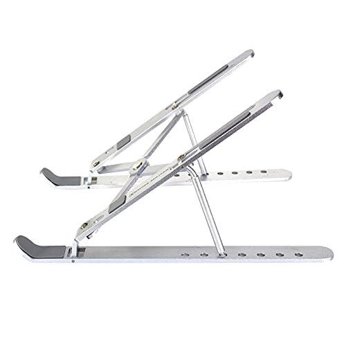 SAISAMARTH 7 Angle Aluminum MultiFunctional Laptop Stand Adjustable Computer Stand Portable Tablet Stand Foldable Desktop Holder Compatible with MacBook Laptop Silver Color - Image 2