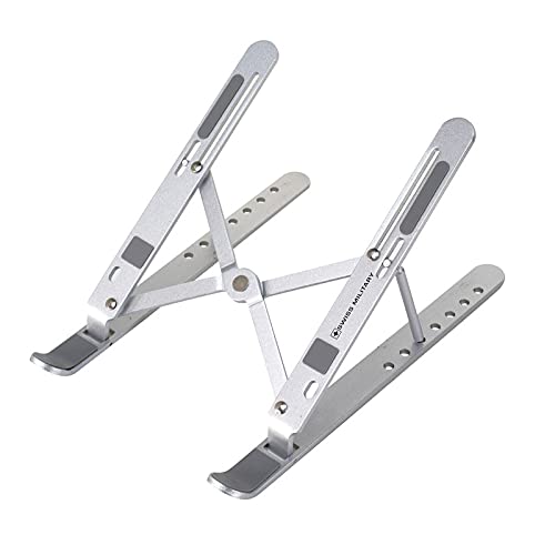 SAISAMARTH 7 Angle Aluminum MultiFunctional Laptop Stand Adjustable Computer Stand Portable Tablet Stand Foldable Desktop Holder Compatible with MacBook Laptop Silver Color - Image 1
