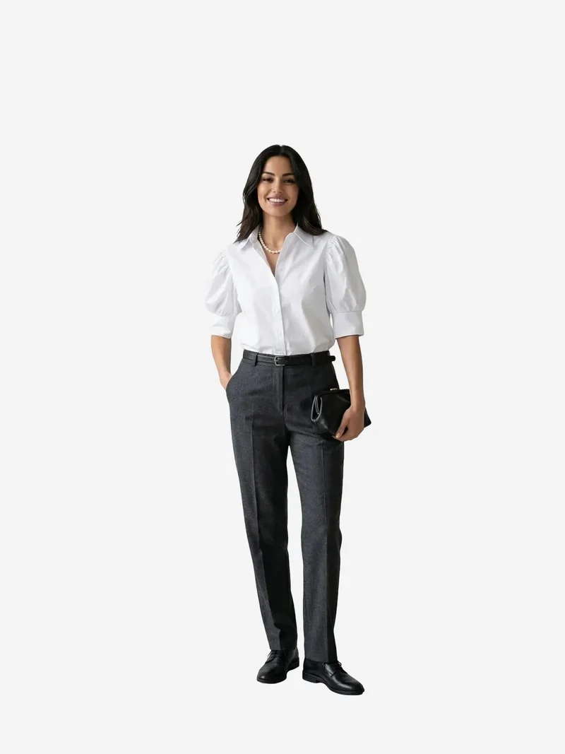 MY FASHION MY FASHION Buttoned Poplin Shirt with Shirt Collar
