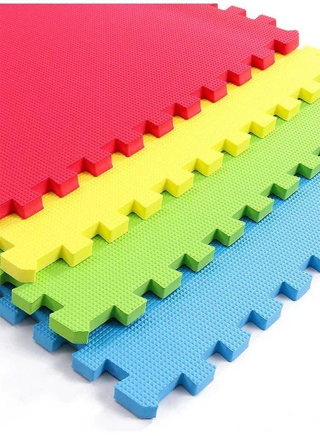 Reexplore Interlocking EVA Foam Anti Skid Waterproof Baby Play Mat | Activity Mat for Kids & Adults| for Home, School & Playground | Durable & Easy Storage | Multicolor |Each Tile Size 2 x 2 Ft | 24 x 24 inch | (Covers 16 Sq. Ft.) - Pack of 4 - Image 1