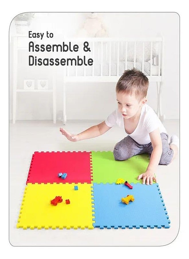 Reexplore Interlocking EVA Foam Anti Skid Waterproof Baby Play Mat | Activity Mat for Kids & Adults| for Home, School & Playground | Durable & Easy Storage | Multicolor |Each Tile Size 2 x 2 Ft | 24 x 24 inch | (Covers 16 Sq. Ft.) - Pack of 4 - Image 4