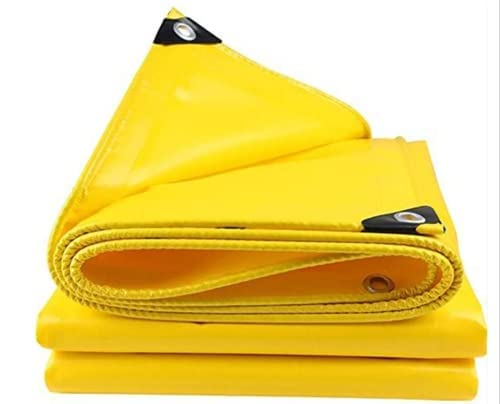 Sitaram Traders 12Ft X 12Ft Yellow Heavy Duty Tarpaulin Tirpal Tadpatri Tharpai Thadika Extra Strong Eyelets UV Resistant 100 Waterproof Virgin 6 Layer MLCL 3D Rib Technology1 No  - Image 1
