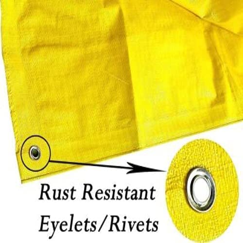 Sitaram Traders 12Ft X 12Ft Yellow Heavy Duty Tarpaulin Tirpal Tadpatri Tharpai Thadika Extra Strong Eyelets UV Resistant 100 Waterproof Virgin 6 Layer MLCL 3D Rib Technology1 No  - Image 5