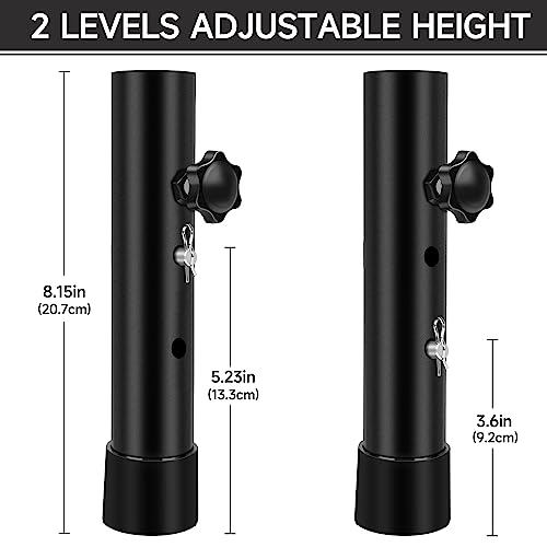 Laowu 8 PCS Folding Table Leg Extenders, 2 Levels Adjustable Height Folding Table Leg Risers, Heavy Duty Metal Desk Leg Extensions, Rise Table Height 3.6in | 5.2in - Image 3