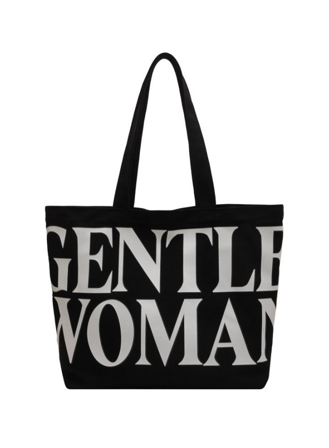 Women's Large Capacity Shopping Bag, Ladies Zipper Closure Handbag Tote Bags Clutch Bag, Daily Commuting Canvas Shoulder Bag Side Bag Carry Bag Satchel Bags College Bag for Girls/College Students - Image 1