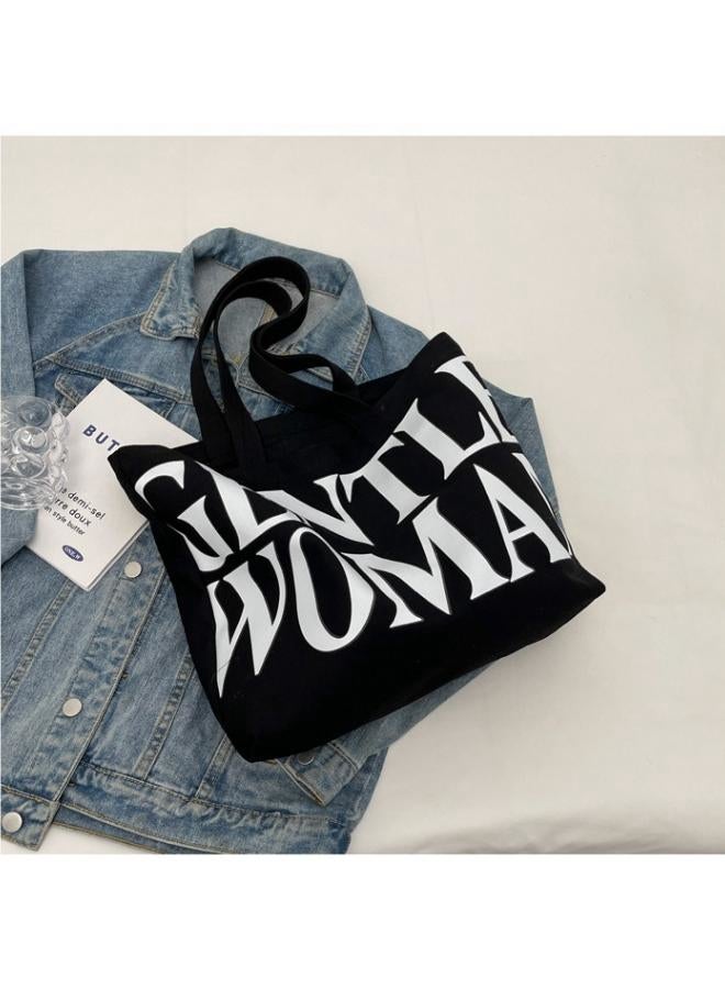 Women's Large Capacity Shopping Bag, Ladies Zipper Closure Handbag Tote Bags Clutch Bag, Daily Commuting Canvas Shoulder Bag Side Bag Carry Bag Satchel Bags College Bag for Girls/College Students - Image 5