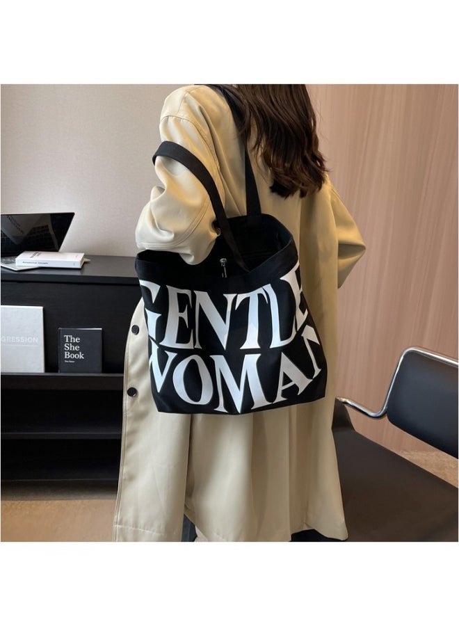 Women's Large Capacity Shopping Bag, Ladies Zipper Closure Handbag Tote Bags Clutch Bag, Daily Commuting Canvas Shoulder Bag Side Bag Carry Bag Satchel Bags College Bag for Girls/College Students - Image 2