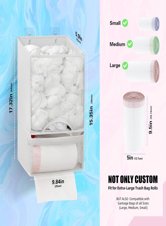 HOUSE AGAIN Plastic Bag Holder-Extra Large Bag Saver Dispenser Wall Mount Organizer Grocery Trash Roll Bag Holder Dispenser-Daily Storage Solution for Kitchen/Bathroom/Laundry/in-Home Recycling Bins - Image 2