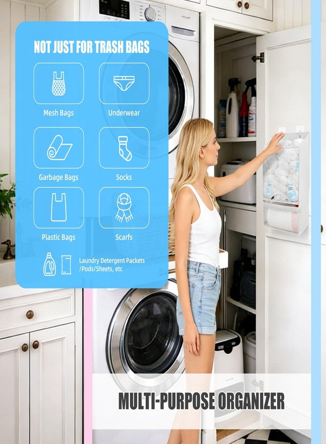 HOUSE AGAIN Plastic Bag Holder-Extra Large Bag Saver Dispenser Wall Mount Organizer Grocery Trash Roll Bag Holder Dispenser-Daily Storage Solution for Kitchen/Bathroom/Laundry/in-Home Recycling Bins - Image 5