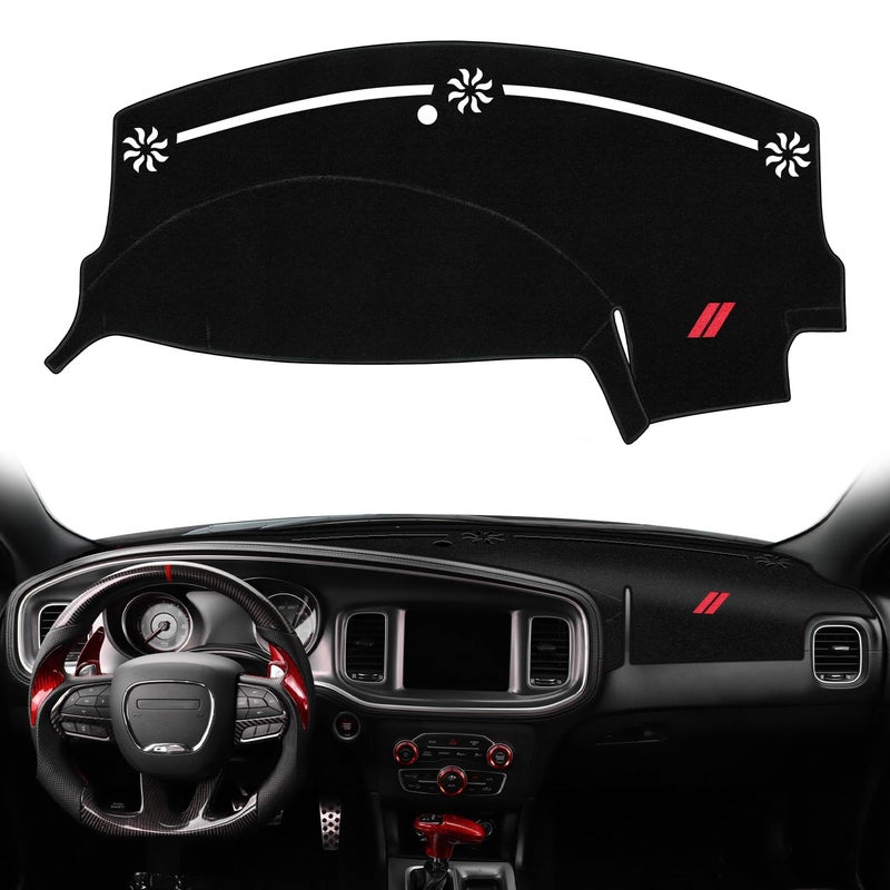 REMOCH Dash Cover for Dodge Charger Accessories 20112022 2023 Dashboard Cover Mat Sunshade No Glare UV Rays Protector Nonslip Interior Pad Black