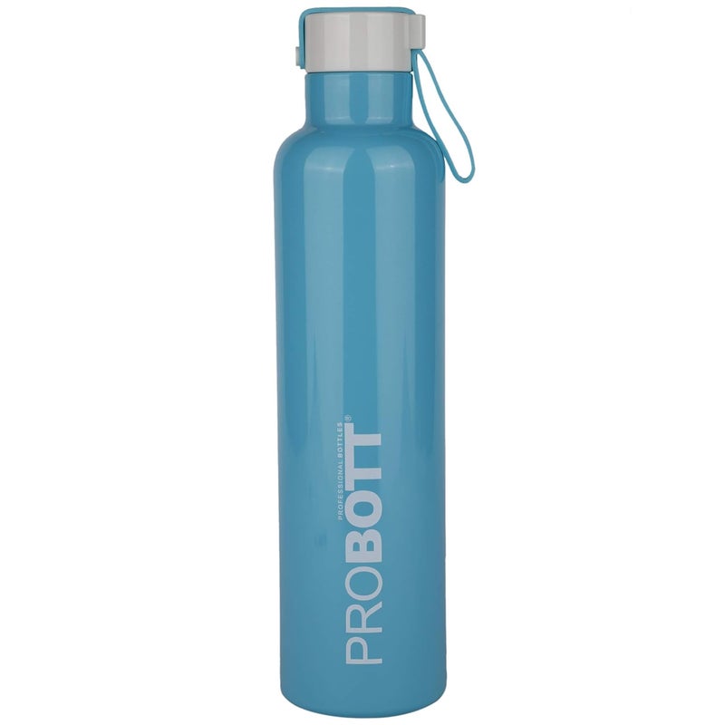 PROBOTT Probott Bang 750 ml Thermosteel Vacuum Insulated Double Walled Flask, Stainless Steel Water Bottle, Light Blue | Screw Cap | Hot and Cold | LeakProof | Water, Tea, Coffee, Gym, College, Office, Travel  - Image 1