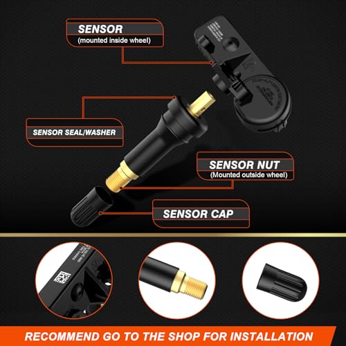 ISINFLASH TPMS Sensor, 433MHz Tire Pressure Sensors Compatible with Chrysler Jeep Wrangler JK Dodge Ram Charger Replace 56029398AB 68142397AA 68241067AA 68241067AB 4 PCS - Image 4