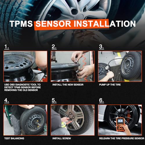 ISINFLASH TPMS Sensor, 433MHz Tire Pressure Sensors Compatible with Chrysler Jeep Wrangler JK Dodge Ram Charger Replace 56029398AB 68142397AA 68241067AA 68241067AB 4 PCS - Image 3