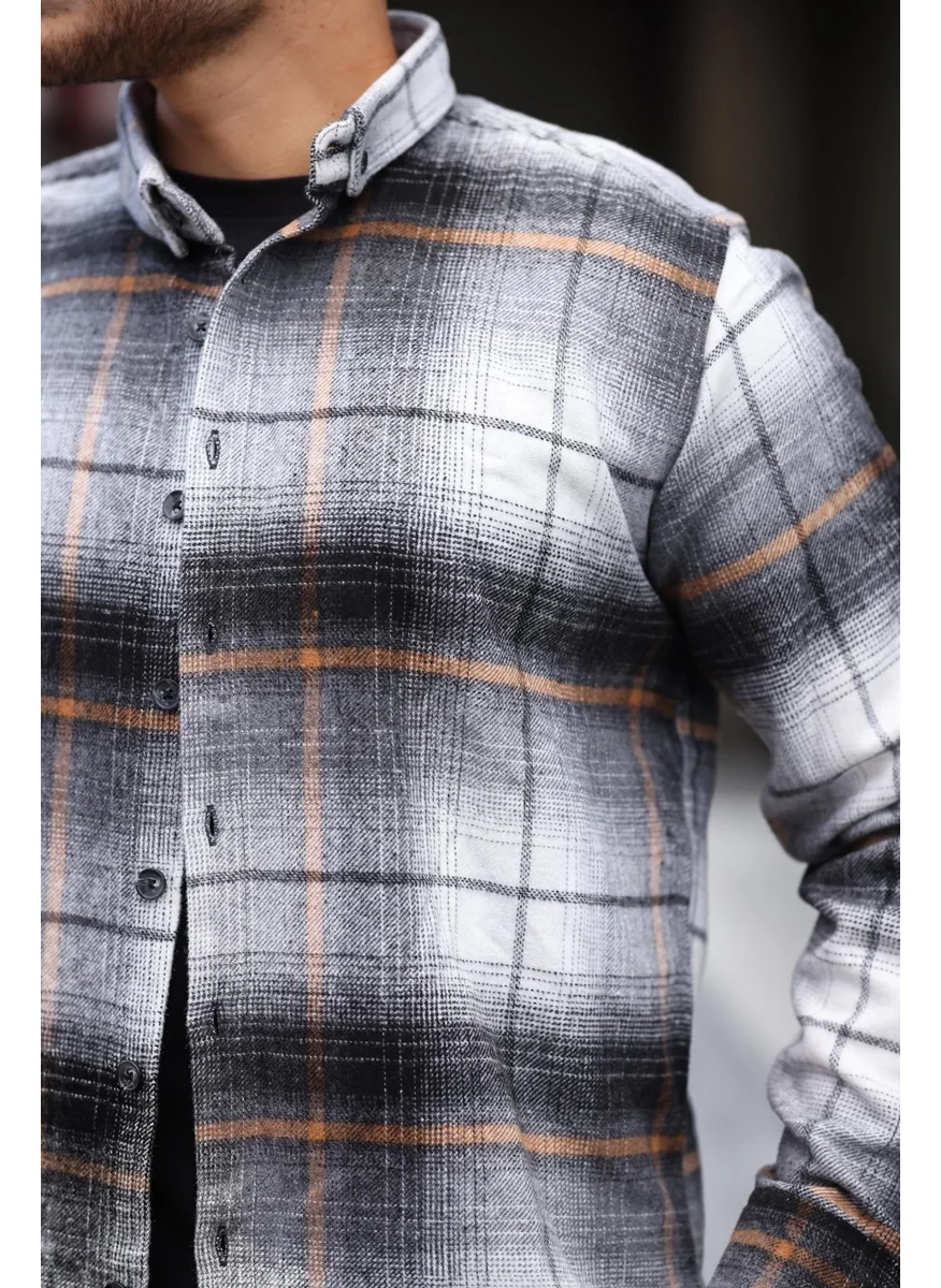 ميرون White Black Checkered Regular Fit Lumberjack Shirt - 2449