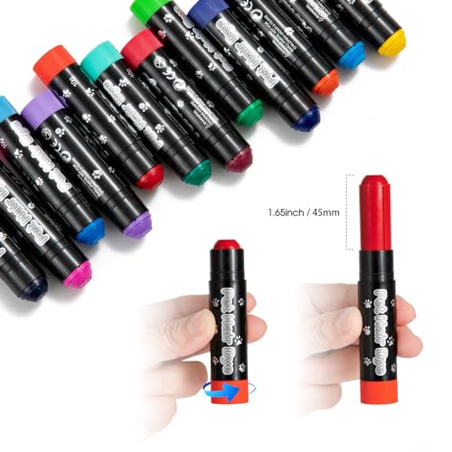 AOFEGRLT 12 Pack Dog Hair Color Dye Temporary Non-toxic Vibrant Colors Washable Pet Safe Paint for Dog Cat Animals - Image 2