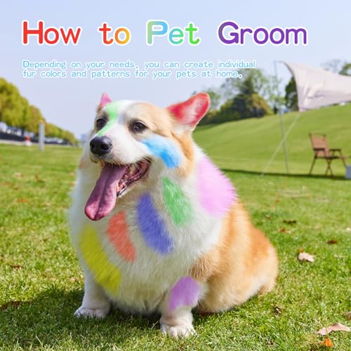 AOFEGRLT 12 Pack Dog Hair Color Dye Temporary Non-toxic Vibrant Colors Washable Pet Safe Paint for Dog Cat Animals - Image 5