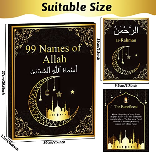 Wiooffen 99 Names of Allah Flashcards Quran Verses Asma UI Husna Cards Eid Al Adha Learning Cards in Arabic and English Eid or Ramadan Gifts for Family Friends 5731 Inches - Image 5