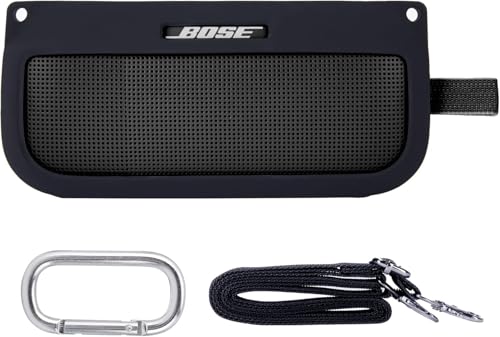 co2CREA Soft Silicone Case Replacement for Bose SoundLink Flex Bluetooth Portable Speaker (Silicone Case, Black Case) - Image 1
