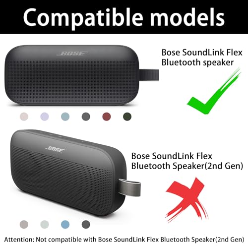 co2CREA Soft Silicone Case Replacement for Bose SoundLink Flex Bluetooth Portable Speaker (Silicone Case, Black Case) - Image 2