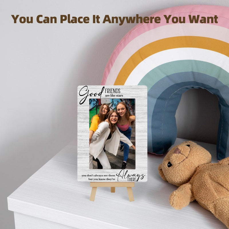 OXRUN Best Friends Picture Frame Gift, BFF Gifts Wooden Photo Frame with Easel, Display Photo Insert, 4x6 Picture Frame for Tabletop Display - A12 - Image 4