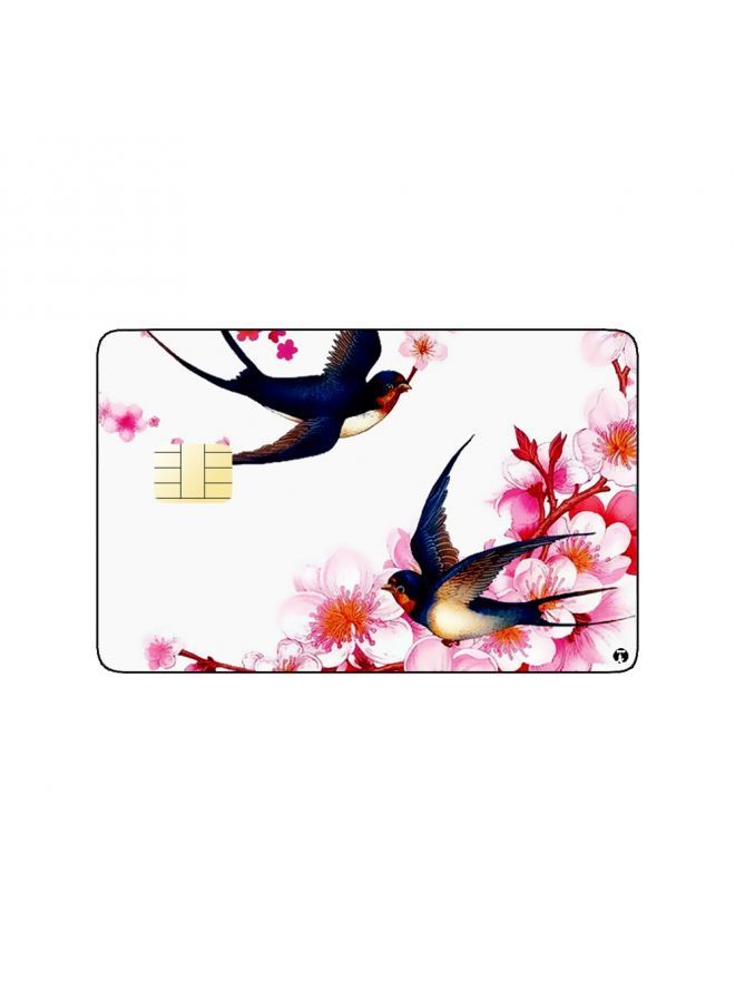 RKN PRINTED BANK CARD STICKER Beautiful Birds Drawing With Flowers - Image 2