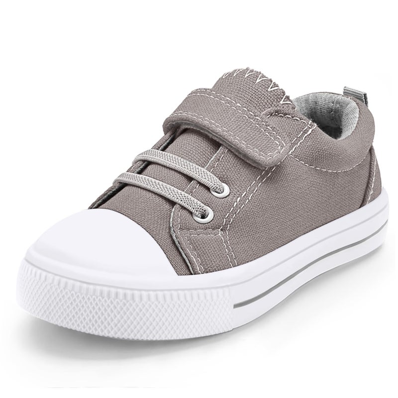 K KomForme Toddler Shoes Boys Girls Canvas Sneakers, Size 7 Toddler, Grey
