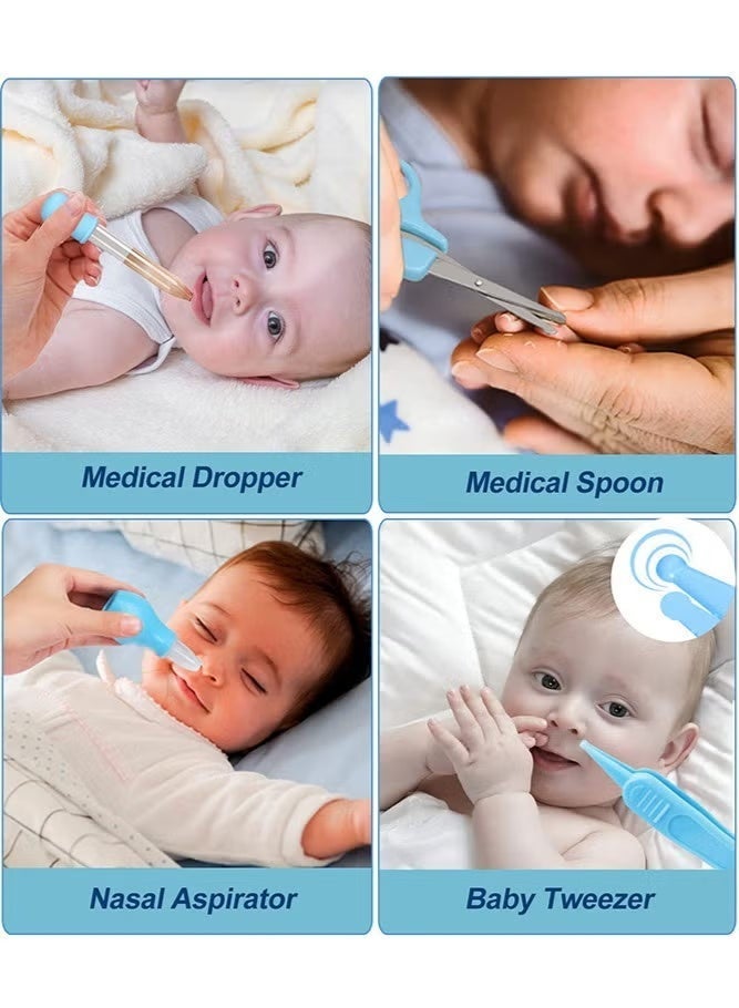 ZONBON New Baby Healthcare and Grooming Kit, 20 in 1 Baby Electric Nail Trimmer Set Newborn Nursery Health Care Set for Newborn Infant Toddlers Baby Boys Girls Kids 0-3 Years (Blue) - Image 5