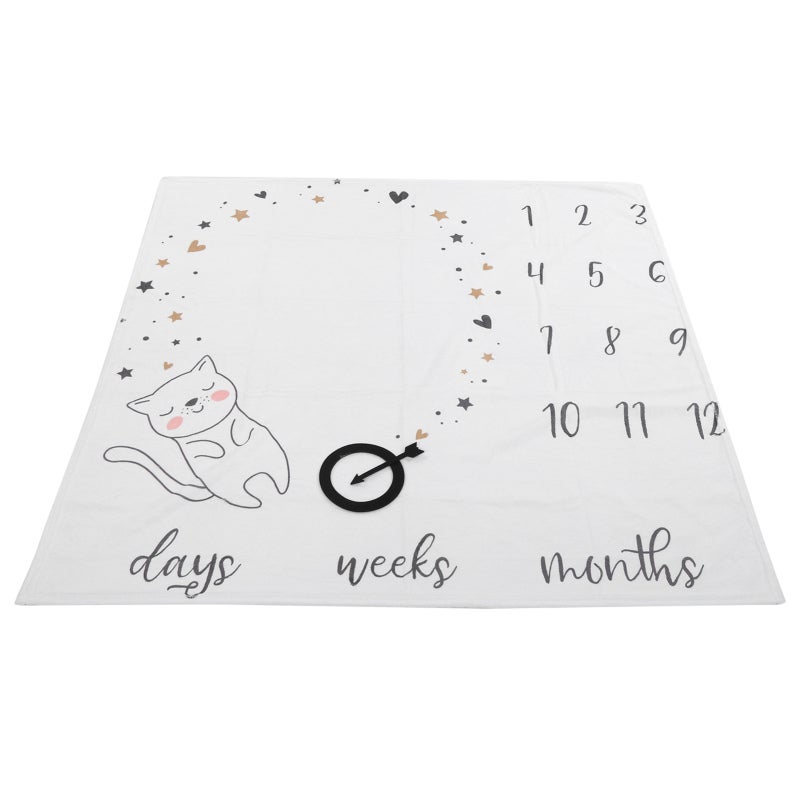 Baby Milestone Blanket: 100% Soft Flannel, Original Unique Design, Gentle on Delicate Skin - Infant Growth Chart Blanket for Newborn First Year Photos, Baby Shower Gifts, Home Use - Image 4