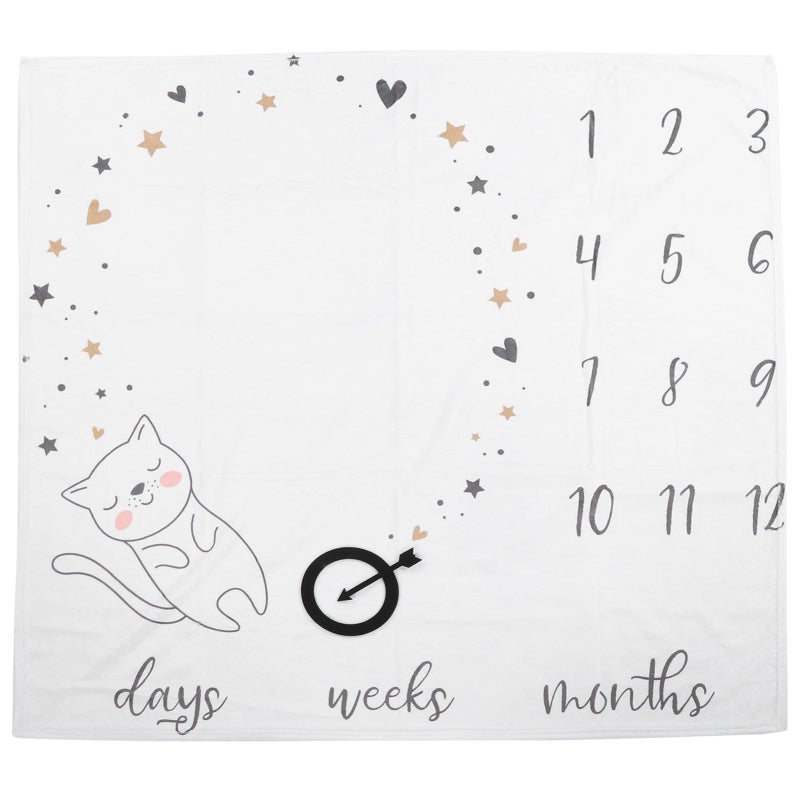 Baby Milestone Blanket: 100% Soft Flannel, Original Unique Design, Gentle on Delicate Skin - Infant Growth Chart Blanket for Newborn First Year Photos, Baby Shower Gifts, Home Use - Image 1